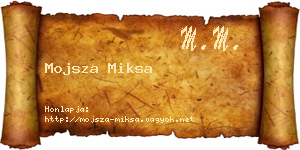 Mojsza Miksa névjegykártya
